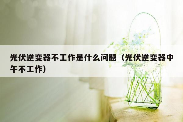 光伏逆变器不工作是什么问题（光伏逆变器中午不工作）