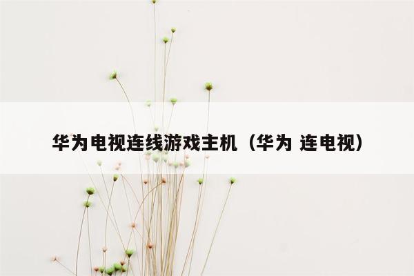 华为电视连线游戏主机（华为 连电视）