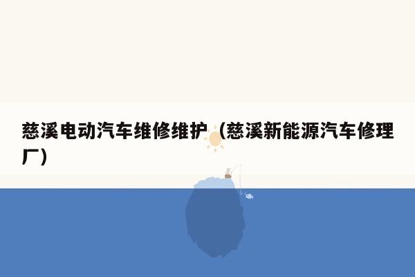 慈溪电动汽车维修维护（慈溪新能源汽车修理厂）