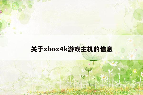 关于xbox4k游戏主机的信息